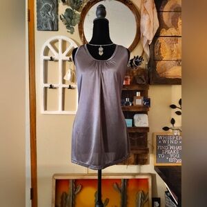 Elegant Silver Sleeveless Tank
